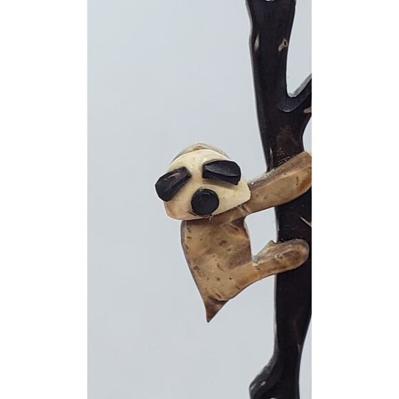 Sloth Earrings Handmade Wooden Hanging From Branch Long Dangle Cute - Picture 3 of 7